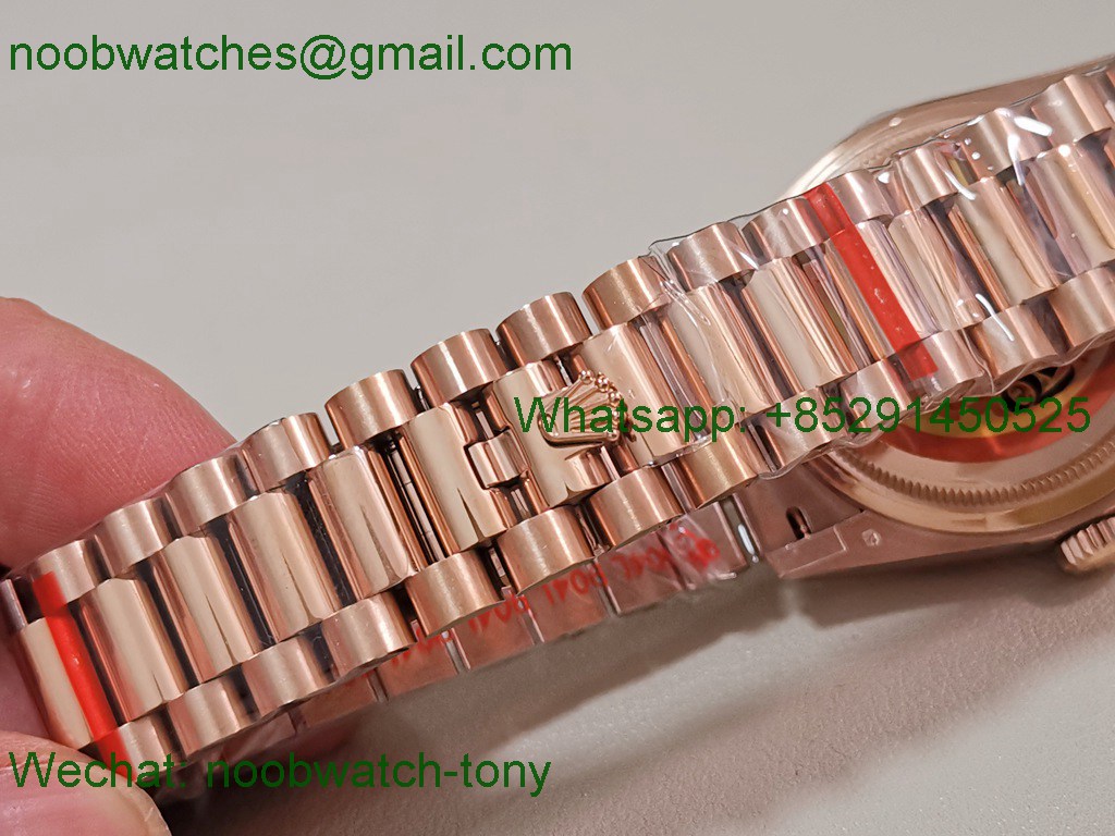 Replica Rolex DayDate 128235 Heavy Gain Weight Rose Gold QF 1:1 Best SuperClone RG Dial President 