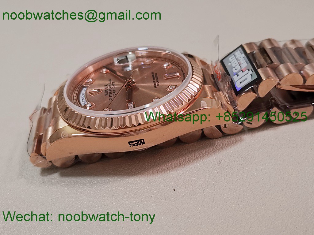 Replica Rolex DayDate 128235 Heavy Gain Weight Rose Gold QF 1:1 Best SuperClone RG Dial President 