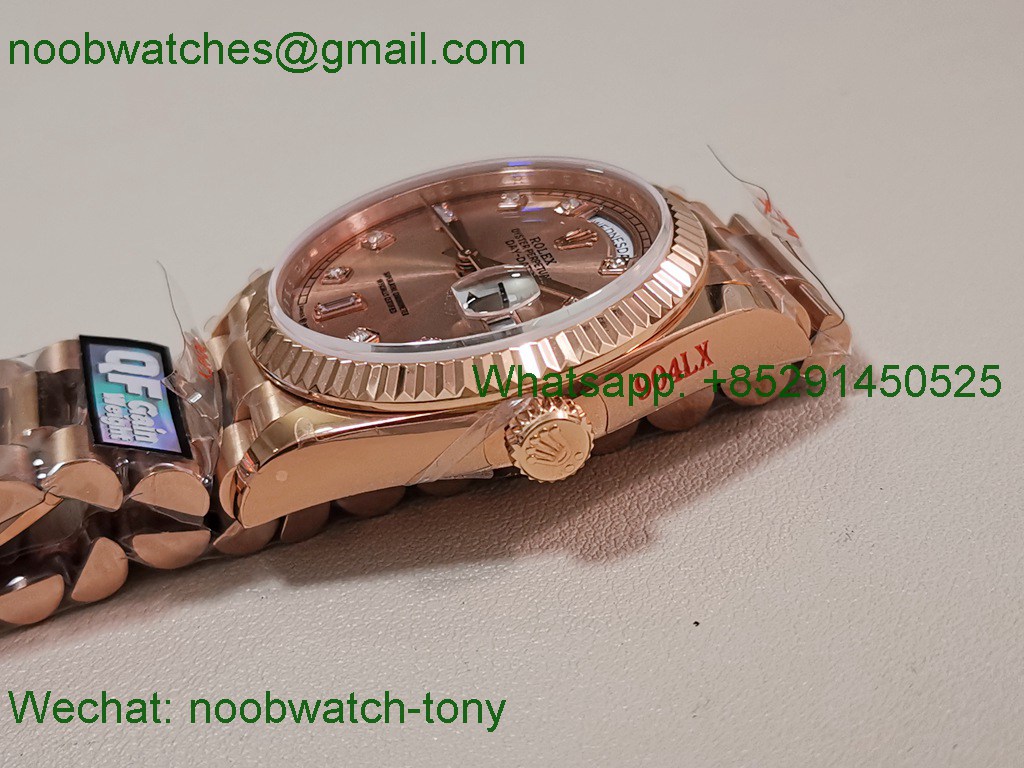 Replica Rolex DayDate 128235 Heavy Gain Weight Rose Gold QF 1:1 Best SuperClone RG Dial President 