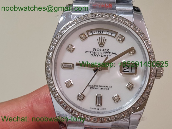 Replica Rolex Day Date 128239 Gain Weight Heavy QF 1:1 Best SuperClone MOP Dial President Bracelet