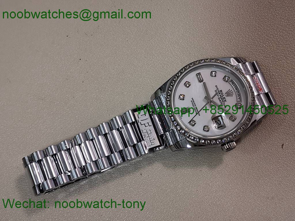 Replica Rolex Day Date 128239 Gain Weight Heavy QF 1:1 Best SuperClone MOP Dial President Bracelet
