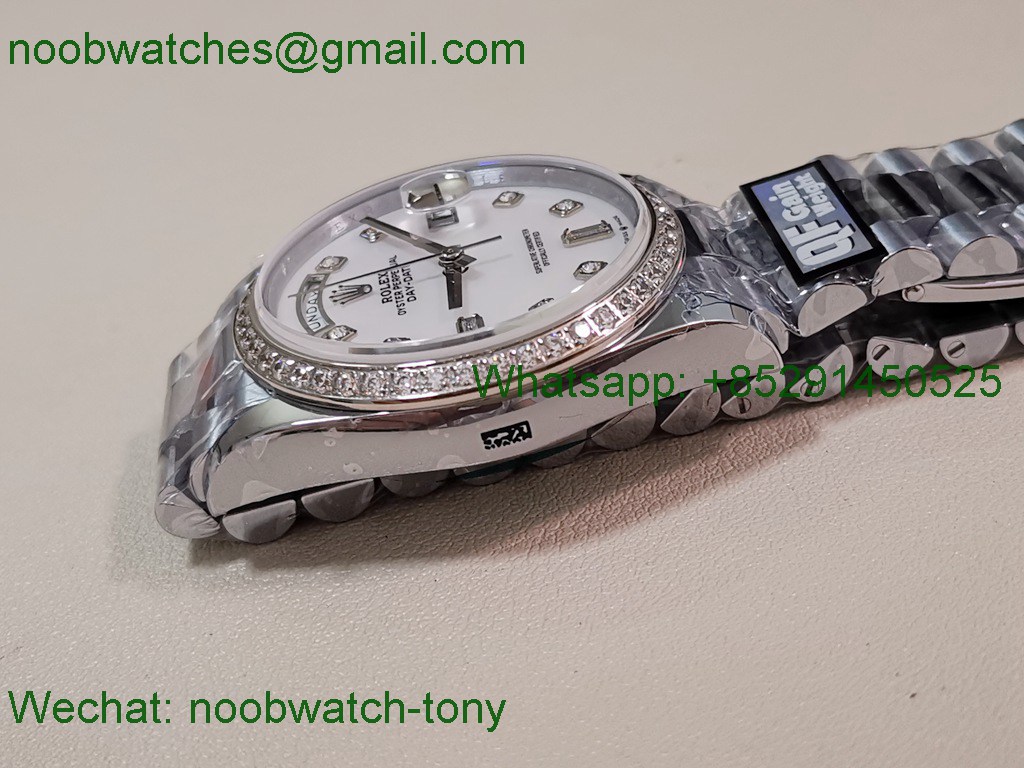 Replica Rolex Day Date 128239 Gain Weight Heavy QF 1:1 Best SuperClone MOP Dial President Bracelet