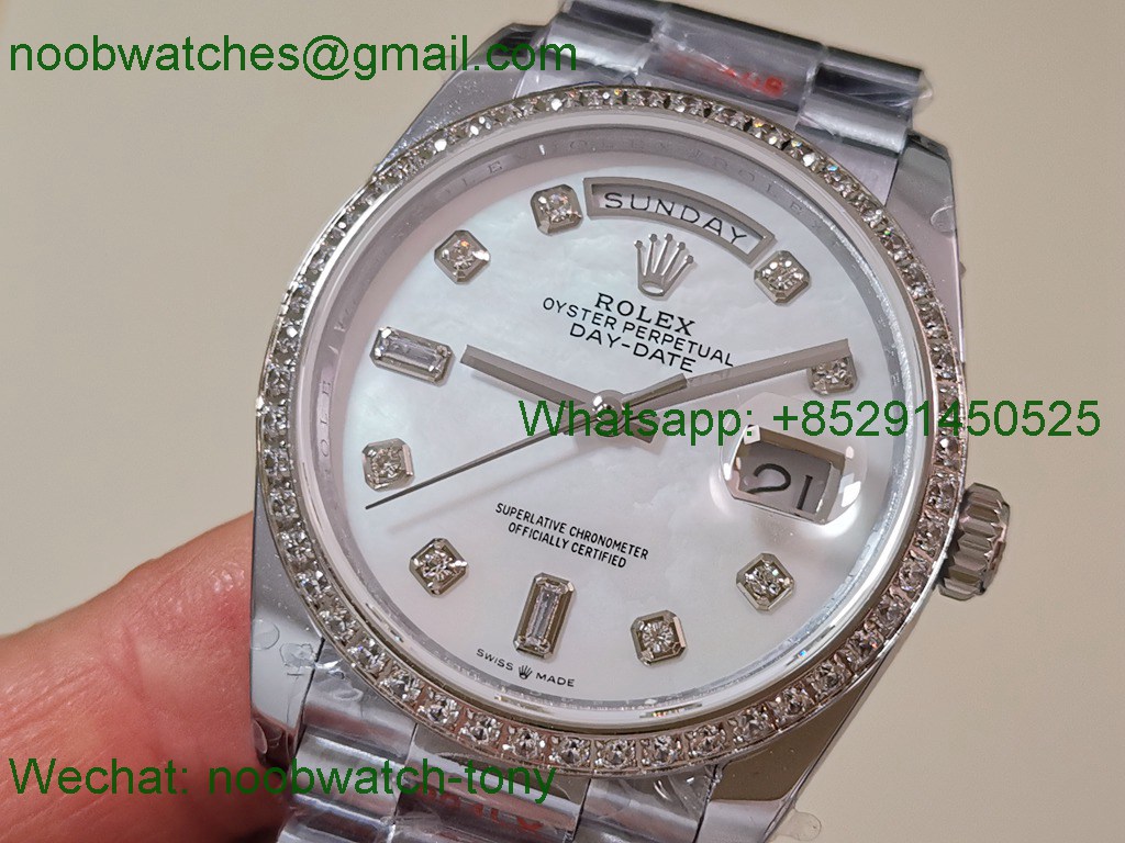 Replica Rolex Day Date 128239 Gain Weight Heavy QF 1:1 Best SuperClone MOP Dial President Bracelet