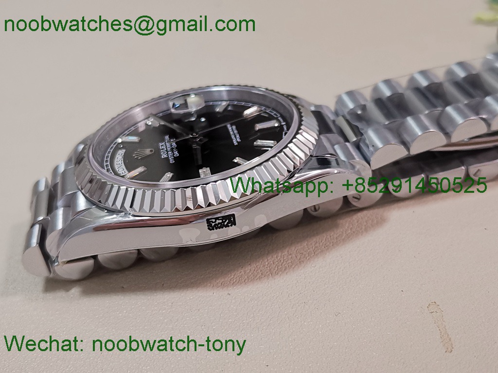 Replica Rolex DayDate 40mm QF 1:1 Best SuperClone Heavy Gain Weight Black Dial President A2836 V5