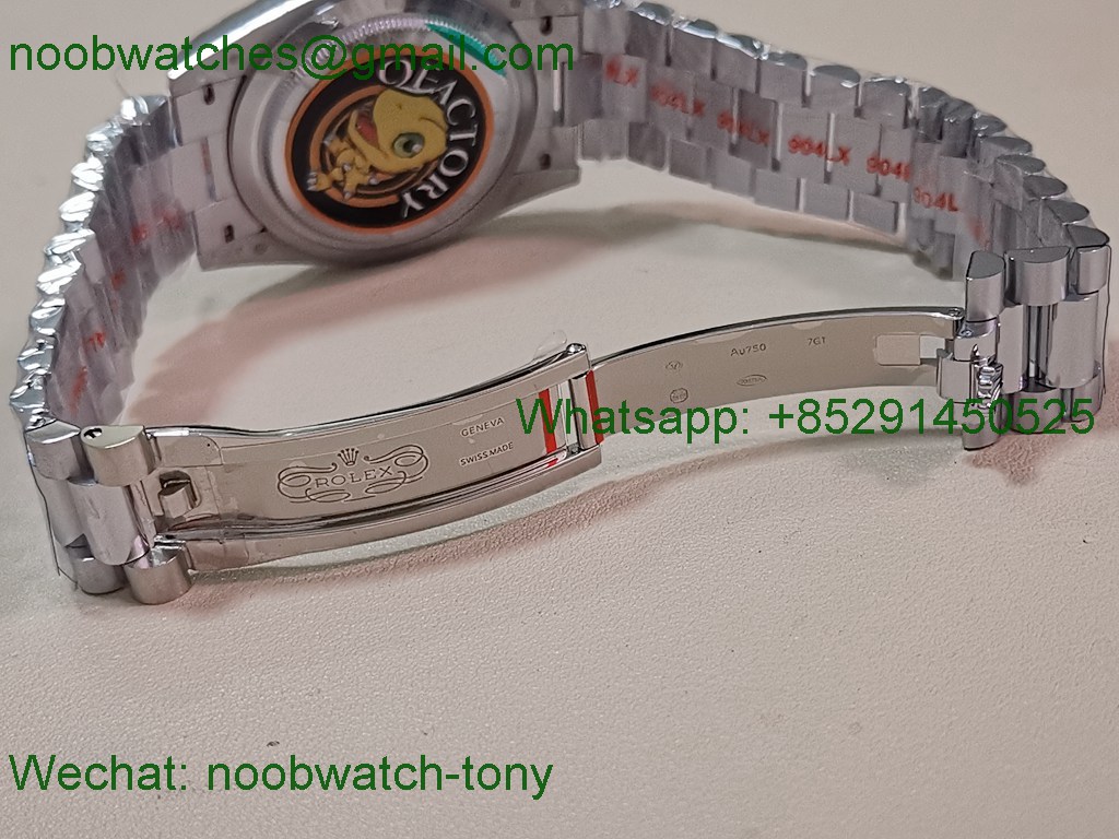 Replica Rolex DayDate 40mm QF 1:1 Best SuperClone Heavy Gain Weight Green Dial President A2836 V5