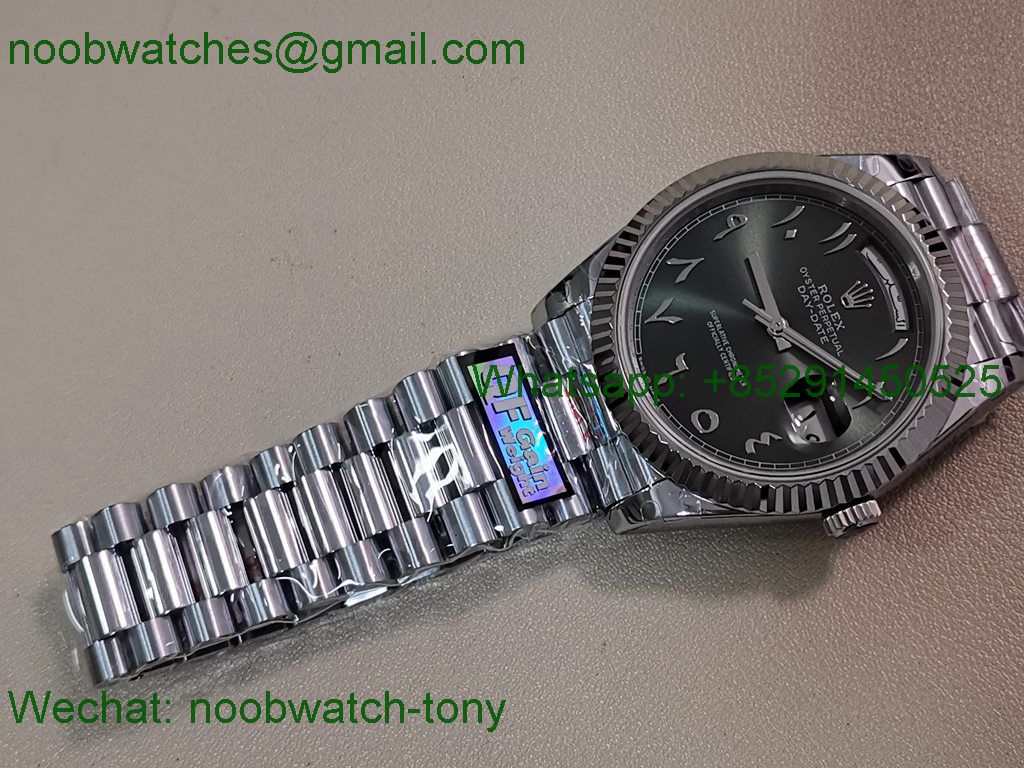 Replica Rolex DayDate 40mm QF 1:1 Best SuperClone Heavy Gain Weight Green Dial President A2836 V5