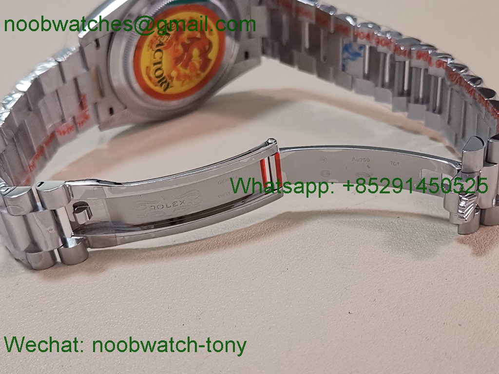 Replica Rolex DayDate 40mm QF 1:1 Best SuperClone Heavy Gain Weight Green Dial President A2836 V5