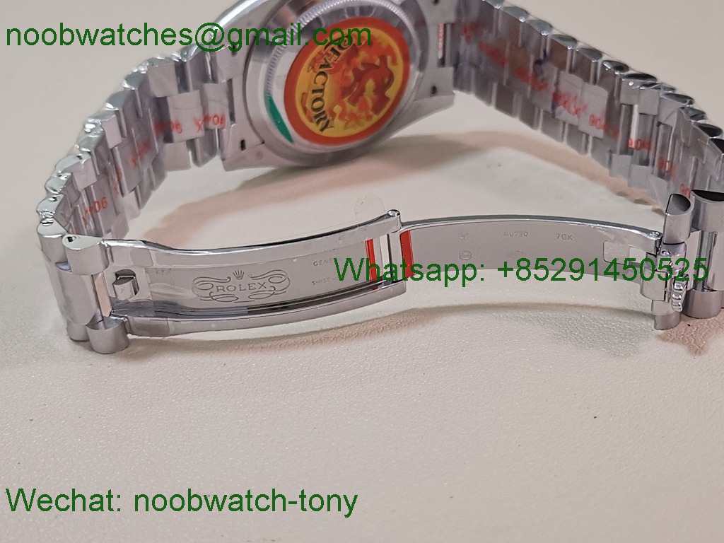 Replica Rolex DayDate 40mm QF 1:1 Best SuperClone Heavy Gain Weight Ice Blue Roman Dial President A2836 V5