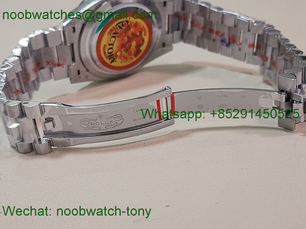 Replica Rolex DayDate 40mm QF 1:1 Best SuperClone Heavy Gain Weight Ice Blue Diamond Bezel President A2836 V5