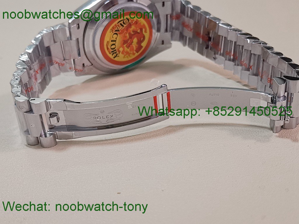Replica Rolex DayDate 40mm QF Best SuperClone Mop Diamond Dial A2836 V6 Heavy Gain Weight