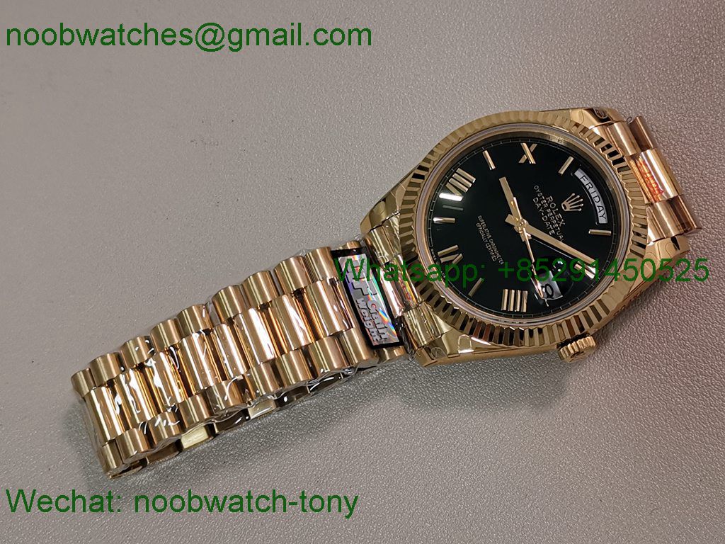 Replica Rolex DayDate 40mm Yellow Gold QF Best SuperClone Green Dial President A2836 V5 Gain Weight Heavy