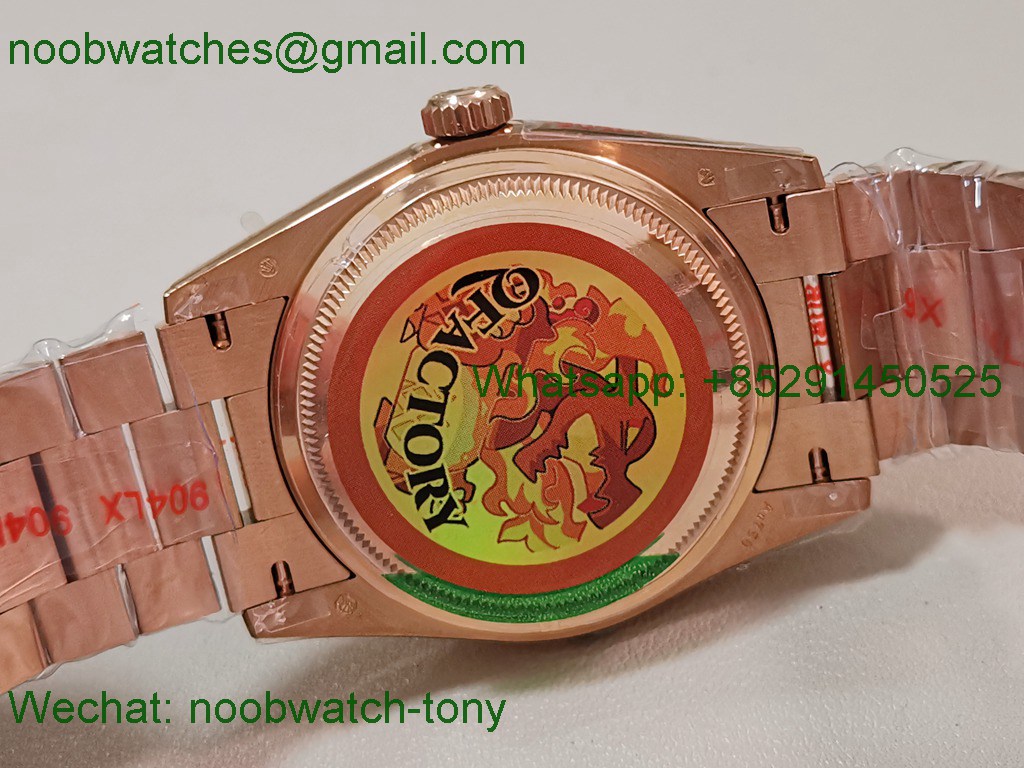 Replica Rolex DayDate 40mm Rose Gold QF Best SuperCLone MOP Diamond Dial V5 Gain Weight Heavy