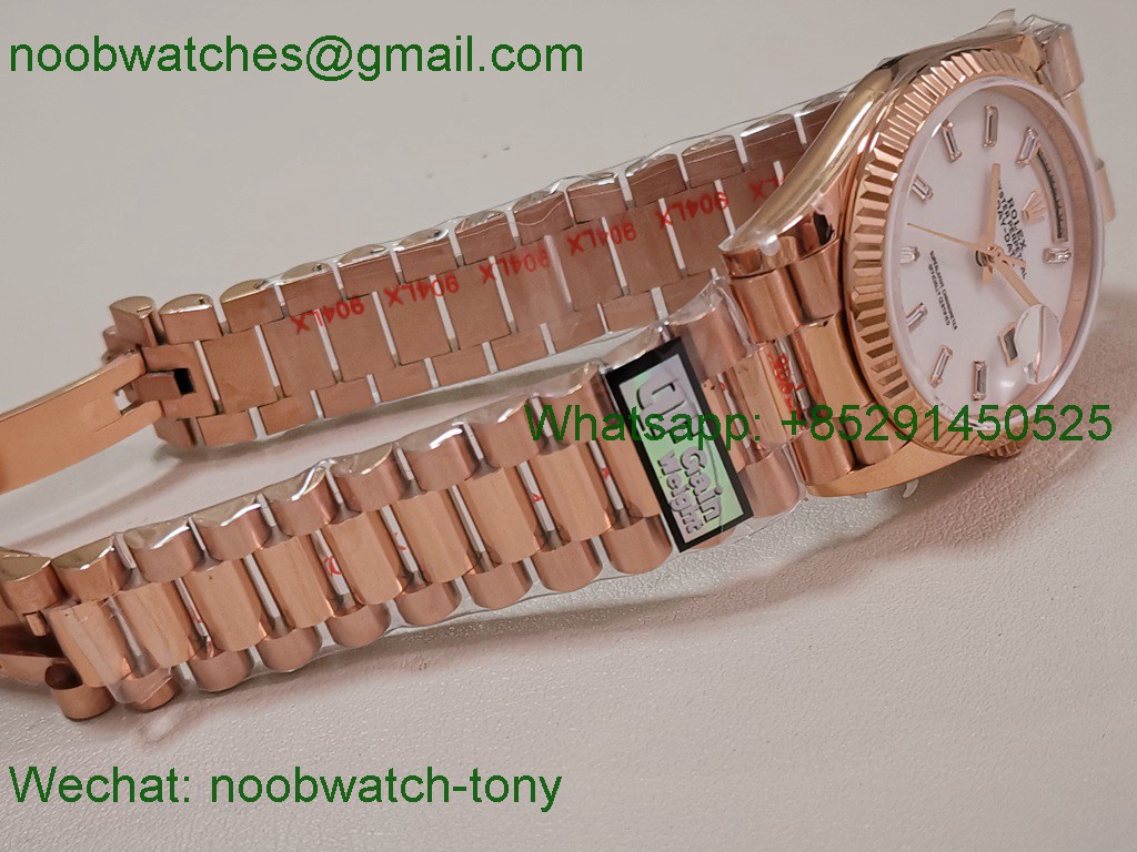 Replica Rolex DayDate 40mm Rose Gold QF Best SuperCLone MOP Diamond Dial V5 Gain Weight Heavy