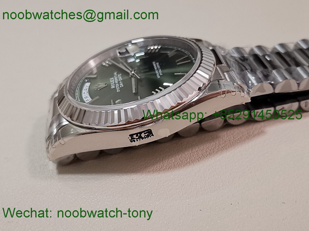 Replica Rolex DayDate 40mm 228239 VSF 1:1 Best SuperClone Green Roman Dial President Bracelet VS3255 V2