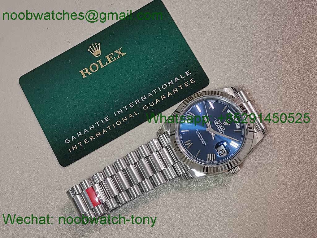 Replica Rolex DayDate 40mm 228239 VSF 1:1 Best SuperClone Blue Roman Dial President Bracelet VS3255 V2