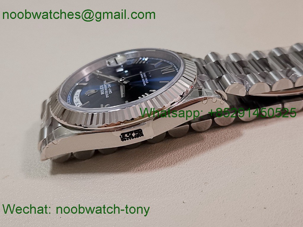 Replica Rolex DayDate 40mm 228239 VSF 1:1 Best SuperClone Blue Roman Dial President Bracelet VS3255 V2
