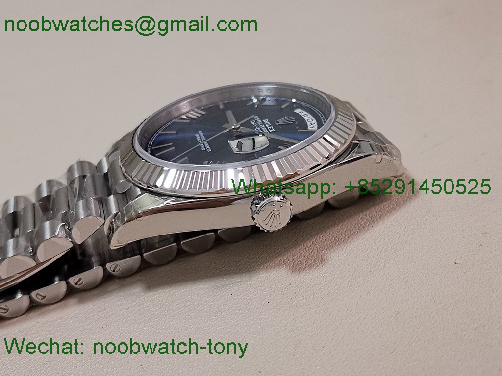 Replica Rolex DayDate 40mm 228239 VSF 1:1 Best SuperClone Blue Roman Dial President Bracelet VS3255 V2