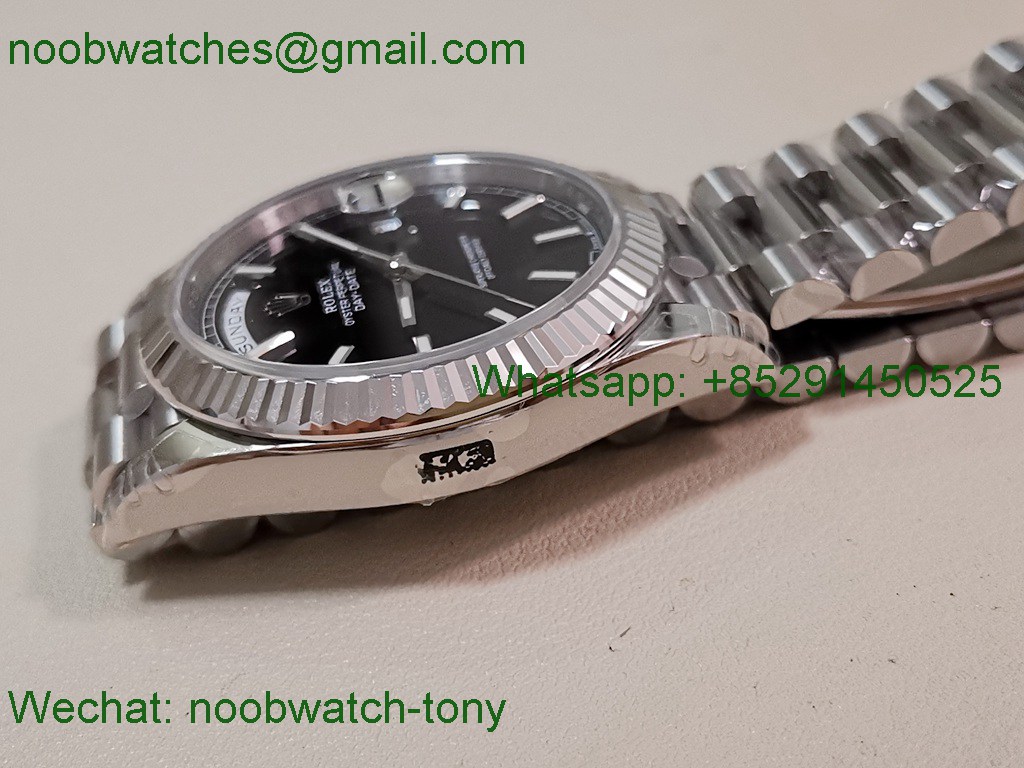 Replica Rolex DayDate 40mm 228239 VSF 1:1 Best SuperClone Black Dial President Bracelet VS3255 V2