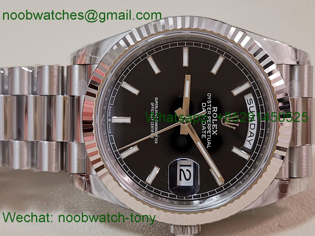 Replica Rolex DayDate 40mm 228239 VSF 1:1 Best SuperClone Black Dial President Bracelet VS3255 V2