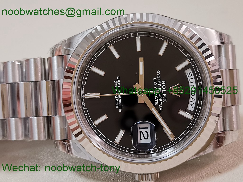 Replica Rolex DayDate 40mm 228239 VSF 1:1 Best SuperClone Black Dial President Bracelet VS3255 V2