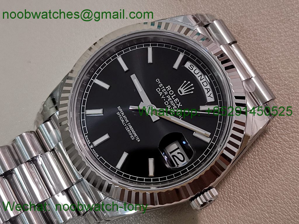 Replica Rolex DayDate 40mm 228239 VSF 1:1 Best SuperClone Black Dial President Bracelet VS3255 V2