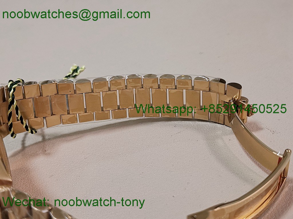 Replica Rolex DayDate 40mm Yellow Gold CBDF 1:1 Best SuperClone Green Ombre Roman Dial VR3255 Heavy Gain Weight 210g 
