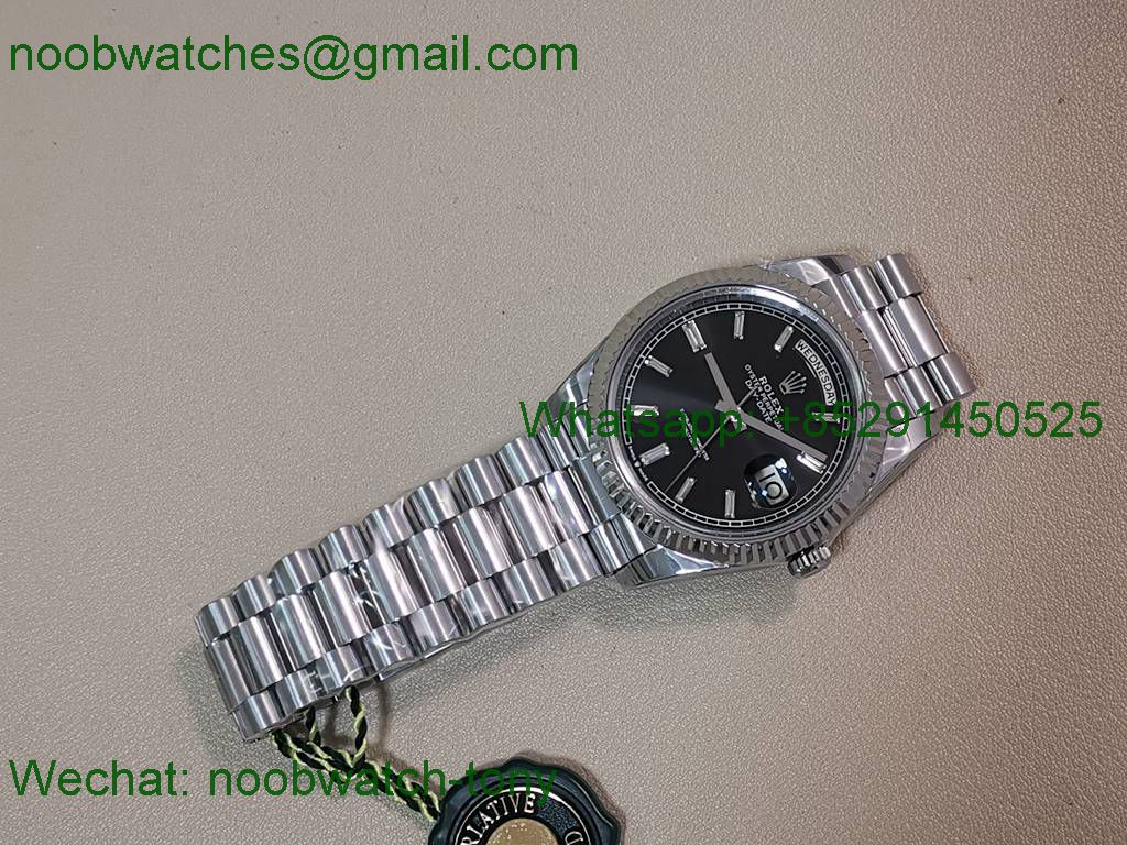 Replica Rolex DayDate 40mm CBDF 1:1 Best SuperClone Black Diamond Dial VR3255 Heavy Gain Weight 210g