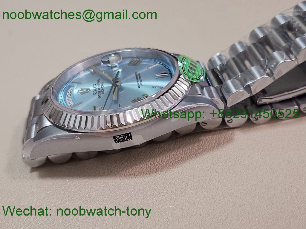 Replica Rolex DayDate 40mm CBDF 1:1 Best SuperClone Ice Blue Roma Dial VR3255 Heavy Gain Weight 210g 