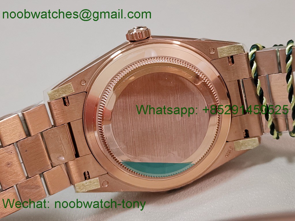 Replica Rolex DayDate 40mm Rose Gold CBDF 1:1 Best SuperClone Brown Dial VR3255 Heavy Gain Weight 210g