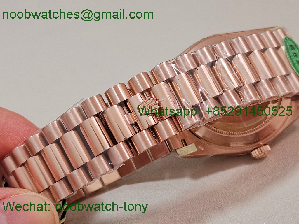 Replica Rolex DayDate 40mm Rose Gold CBDF 1:1 Best SuperClone Brown Dial VR3255 Heavy Gain Weight 210g