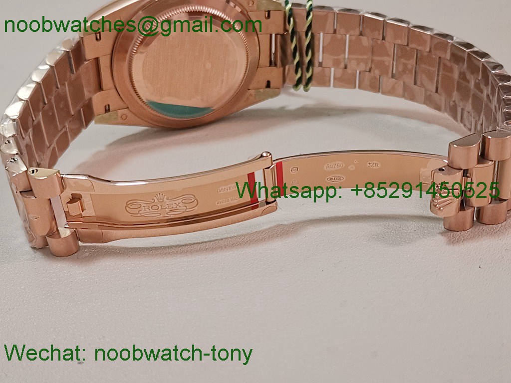 Replica Rolex DayDate 40mm Rose Gold CBDF 1:1 Best SuperClone Brown Dial VR3255 Heavy Gain Weight 210g