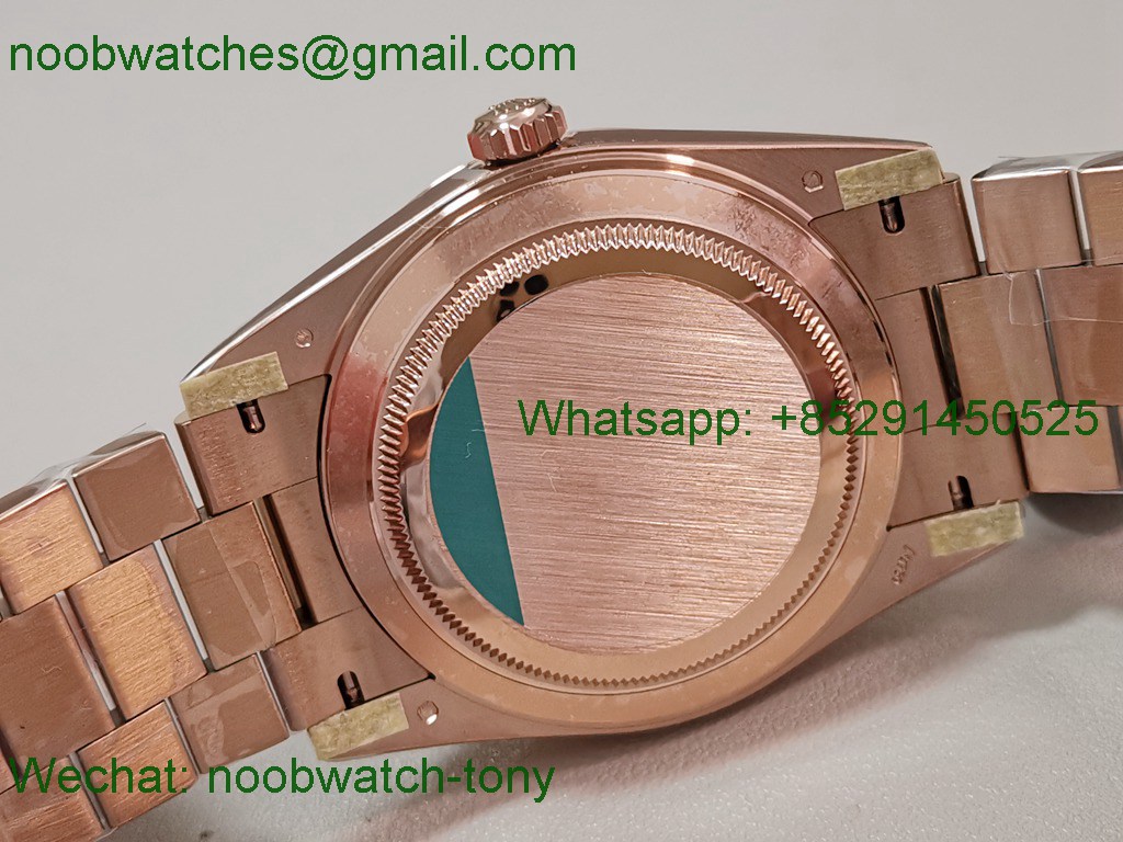 Replica Rolex DayDate 40mm Rose Gold CBDF 1:1 Best SuperClone Green Dial VR3255 Heavy Gain Weight 210g