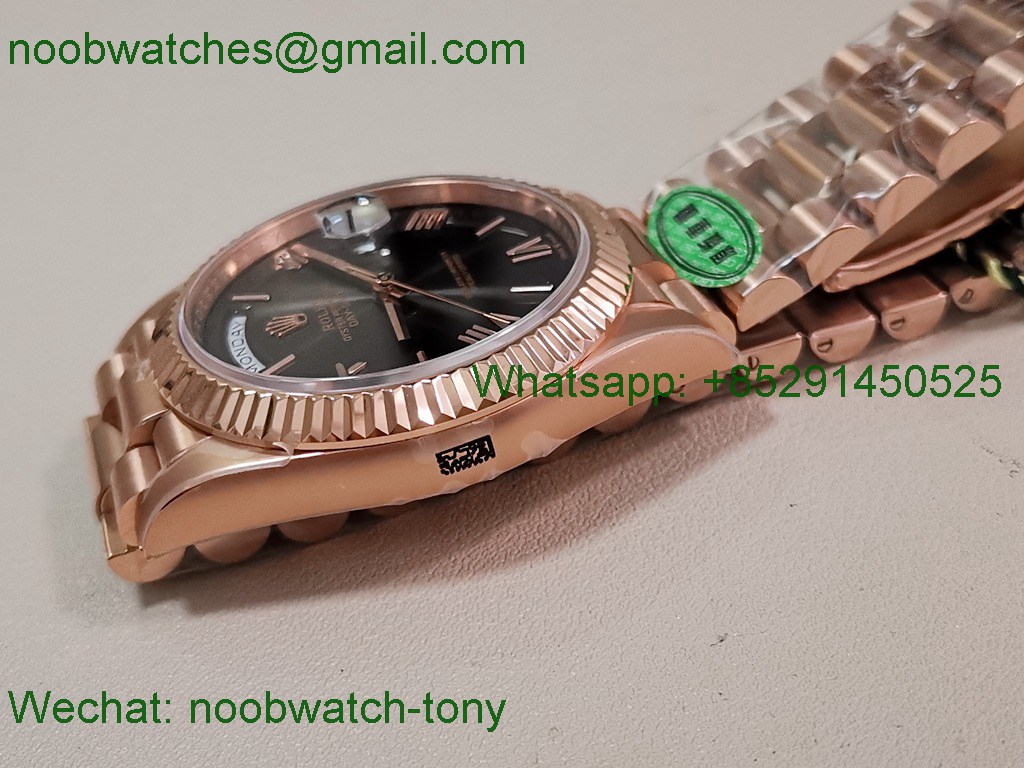 Replica Rolex DayDate 40mm Rose Gold CBDF 1:1 Best SuperClone Gray Dial VR3255 Heavy Gain Weight 210g 