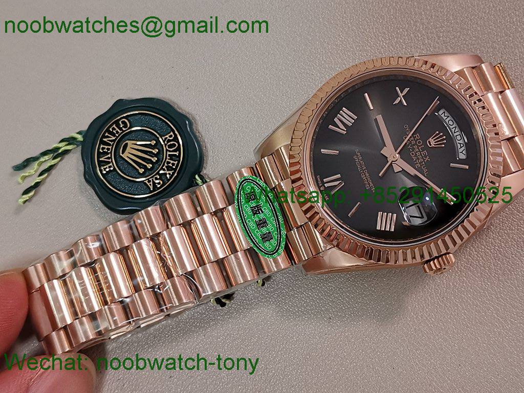 Replica Rolex DayDate 40mm Rose Gold CBDF 1:1 Best SuperClone Gray Dial VR3255 Heavy Gain Weight 210g 