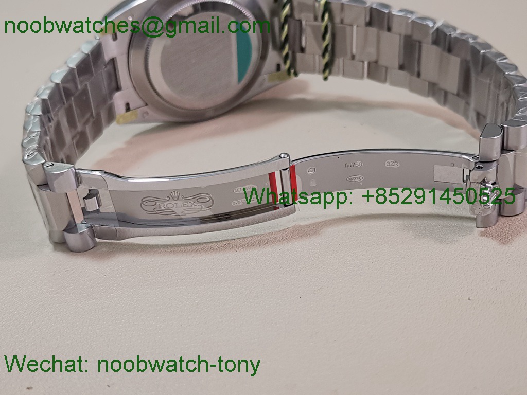 Replica Rolex DayDate 40mm CBDF 1:1 Best SuperClone Ice Blue Roma Dial Diamond Bezel VR3255 Heavy Gain Weight 210g 