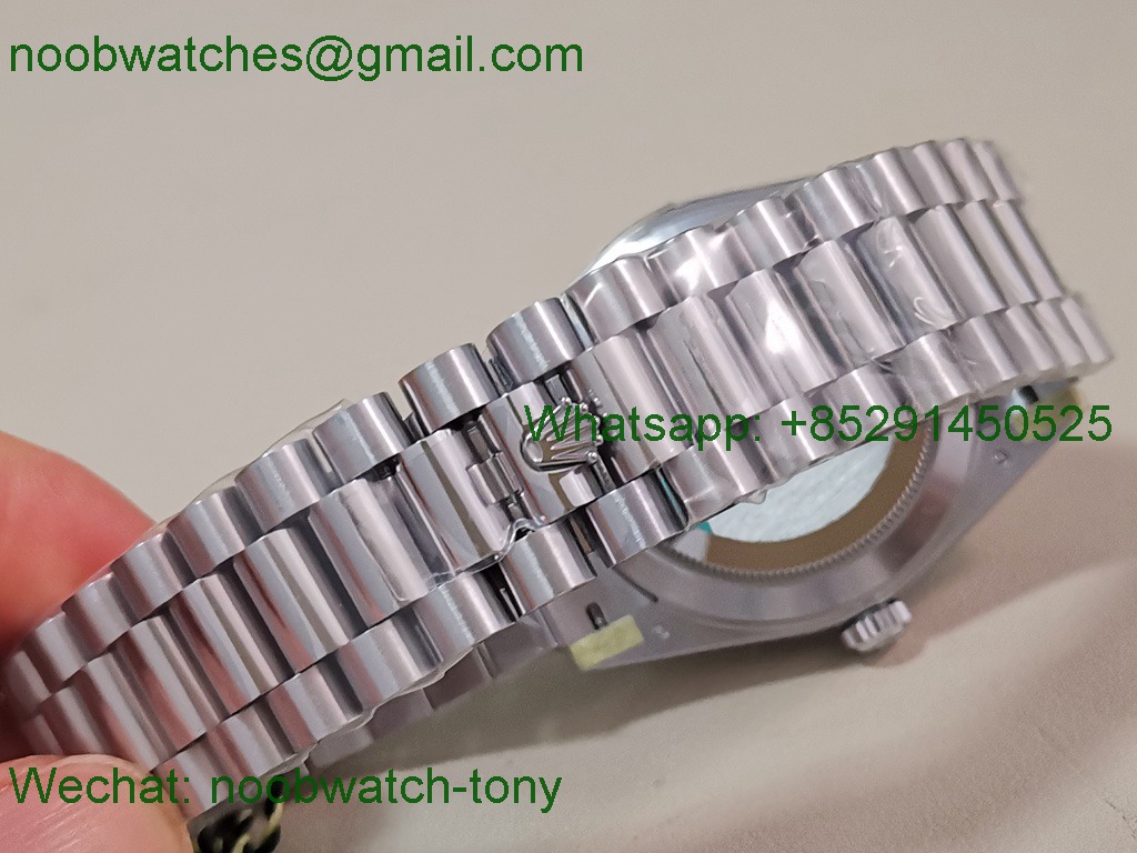 Replica Rolex DayDate 40mm CBDF 1:1 Best SuperClone Ice Blue Roma Dial Diamond Bezel VR3255 Heavy Gain Weight 210g 
