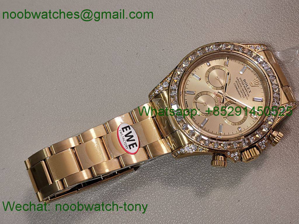 Replica Rolex Daytona 126598 Yellow Gold EWEF 1:1 Best Edition 904L Steel Diamond Bezel SH4131