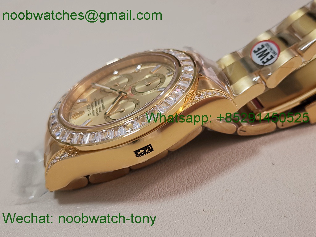 Replica Rolex Daytona 126598 Yellow Gold EWEF 1:1 Best Edition 904L Steel Diamond Bezel SH4131