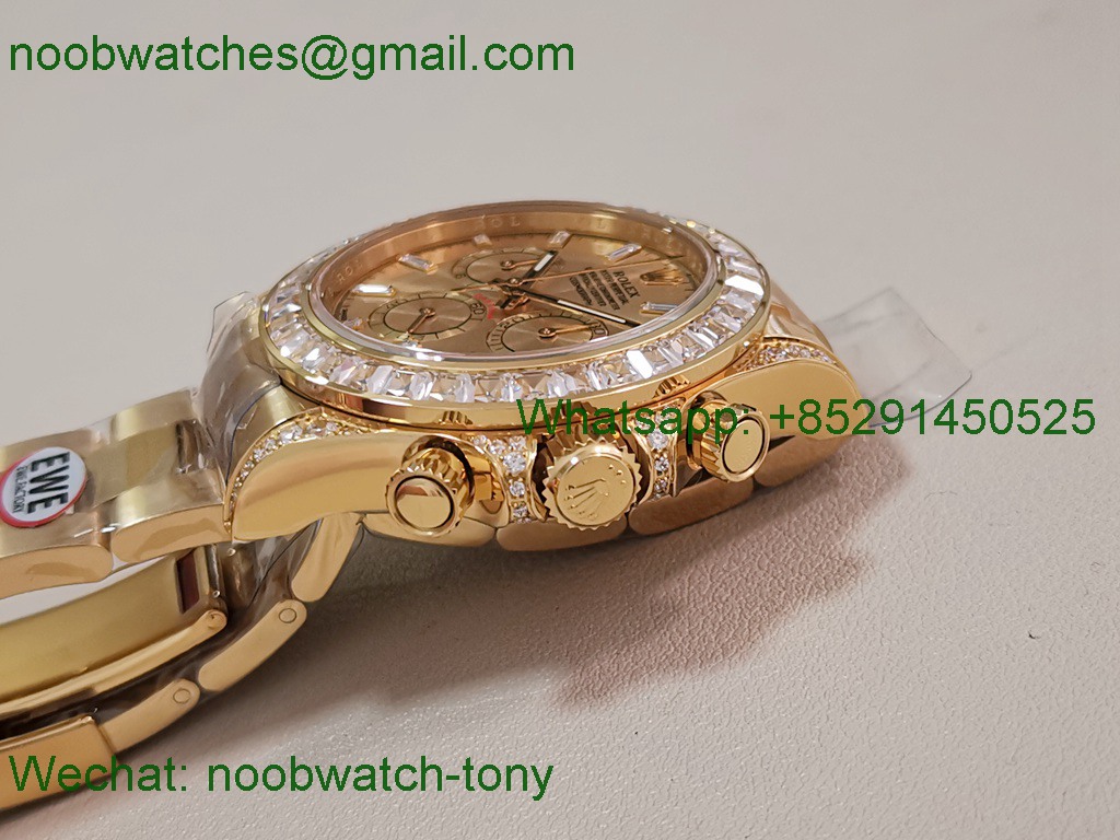 Replica Rolex Daytona 126598 Yellow Gold EWEF 1:1 Best Edition 904L Steel Diamond Bezel SH4131