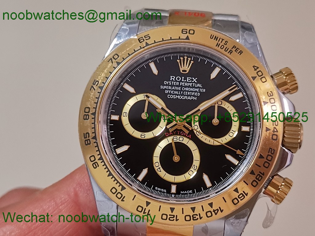 Replica Rolex Daytona 126503 SS Yellow Gold Black Dial QF V5 SH4131 Best SuperClone