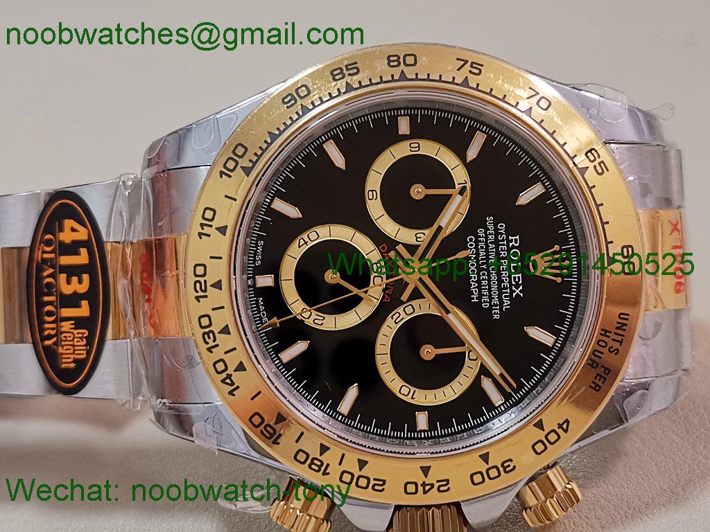 Replica Rolex Daytona 126503 SS Yellow Gold Black Dial QF V5 SH4131 Best SuperClone