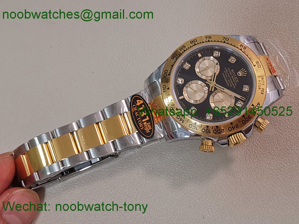 Replica Rolex Daytona 126503 SS Yellow Gold Black Dial Diamond QF V5 SH4131 Best SuperClone