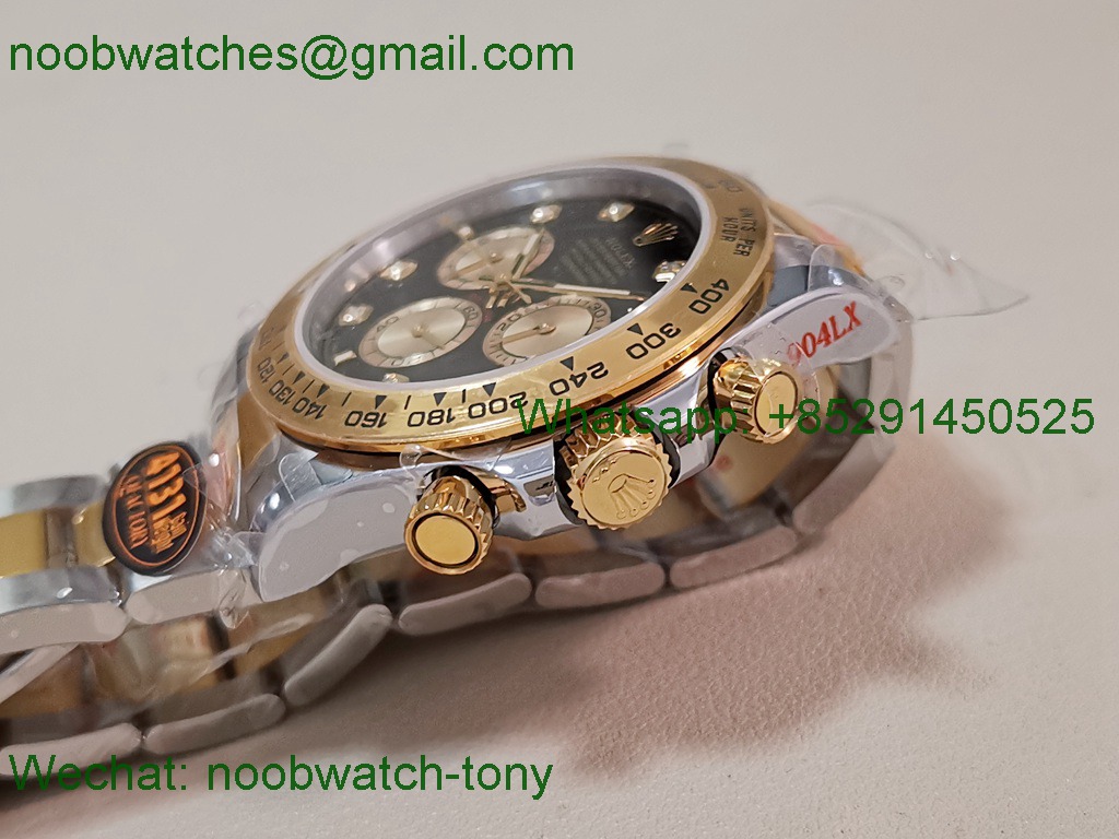 Replica Rolex Daytona 126503 SS Yellow Gold Black Dial Diamond QF V5 SH4131 Best SuperClone