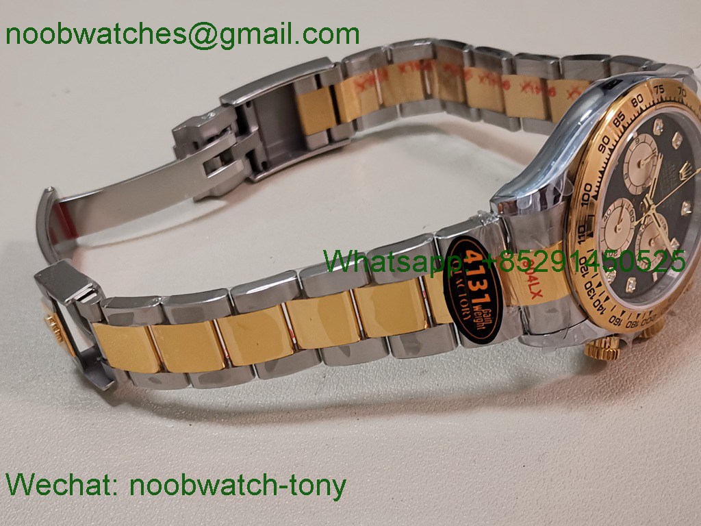 Replica Rolex Daytona 126503 SS Yellow Gold Black Dial Diamond QF V5 SH4131 Best SuperClone