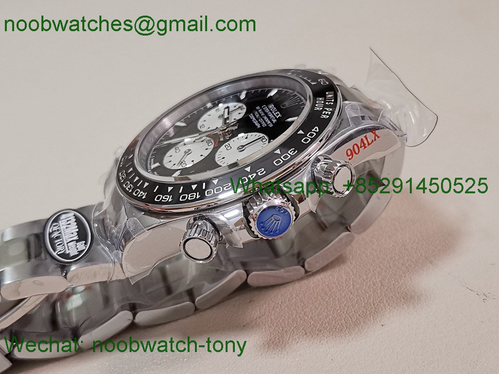 Replica Rolex Daytona 126529 Lemans Black White Dial 904L QF V6 SH4132 Best SuperCLone Heavy Gain Weight
