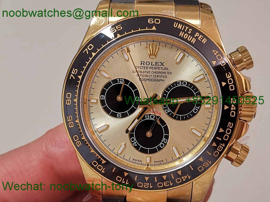 Replica Rolex Daytona 126518 Yellow Gold OysterFlex Black Rubber QF V5 SH4131 Best SuperClone 