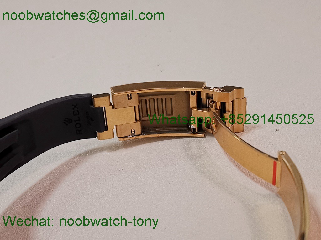 Replica Rolex Daytona 126518 Yellow Gold OysterFlex Black Rubber QF V5 SH4131 Best SuperClone 