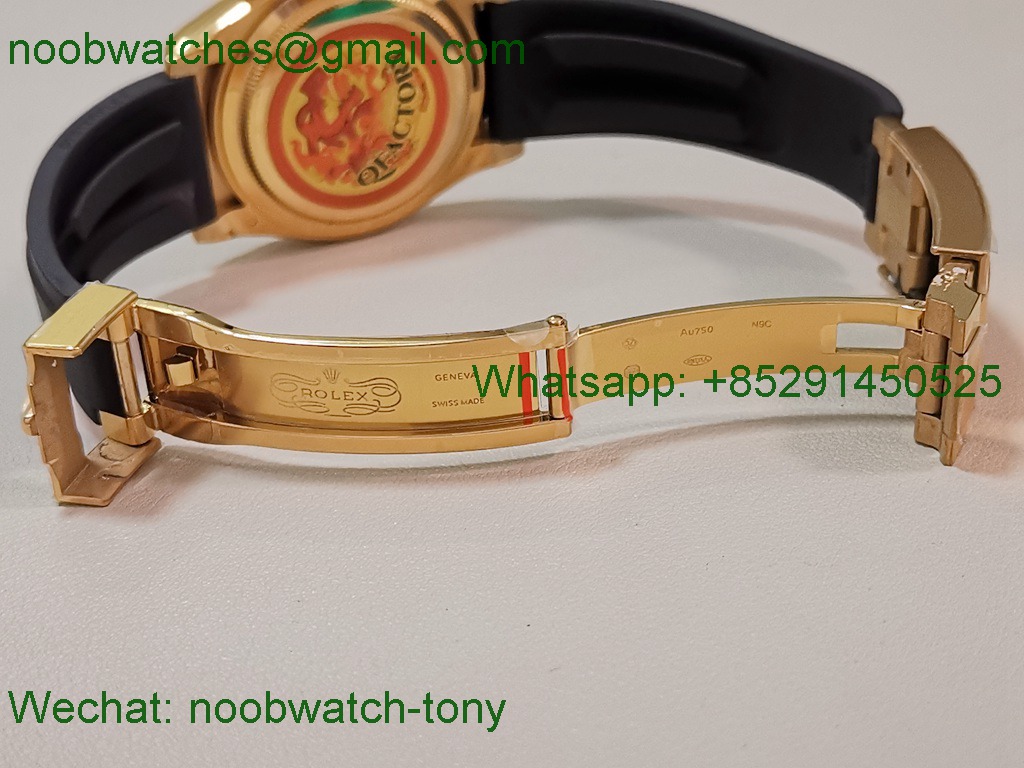 Replica Rolex Daytona 126518 Yellow Gold OysterFlex Black Rubber QF V5 SH4131 Best SuperClone 