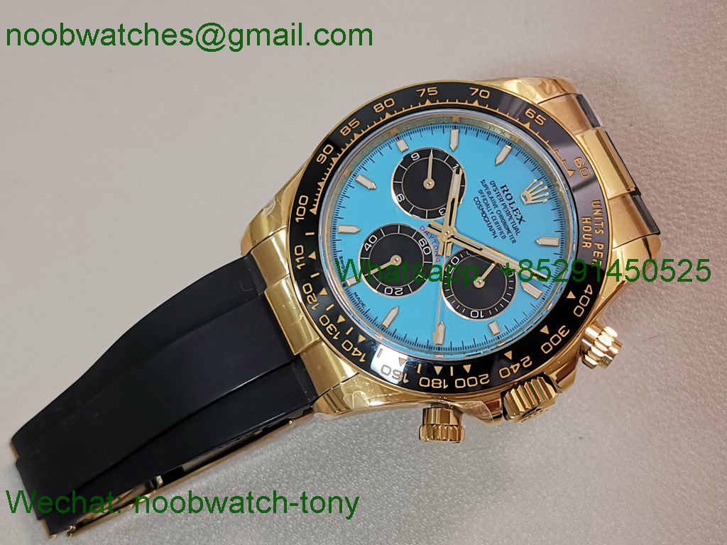 Replica Rolex Daytona 126518 Yellow Gold Tiffany Blue Dial V10 QF QF4131 Best SuperCLone Heavy Gain Weight