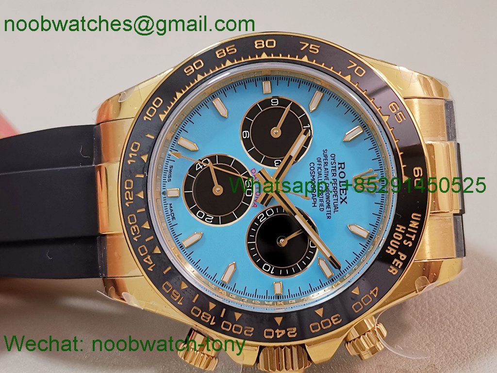 Replica Rolex Daytona 126518 Yellow Gold Tiffany Blue Dial V10 QF QF4131 Best SuperCLone Heavy Gain Weight